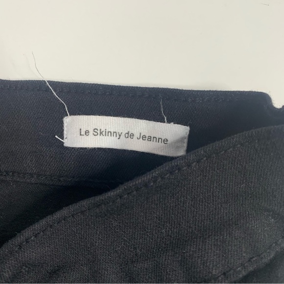 Frame Le Skinny De Jeanne Black Ripped Distressed Mid-Rise Jeans - Picture 11 of 16